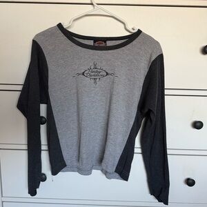 Harley-Davidson Gray and Black Crew Neck Shirt